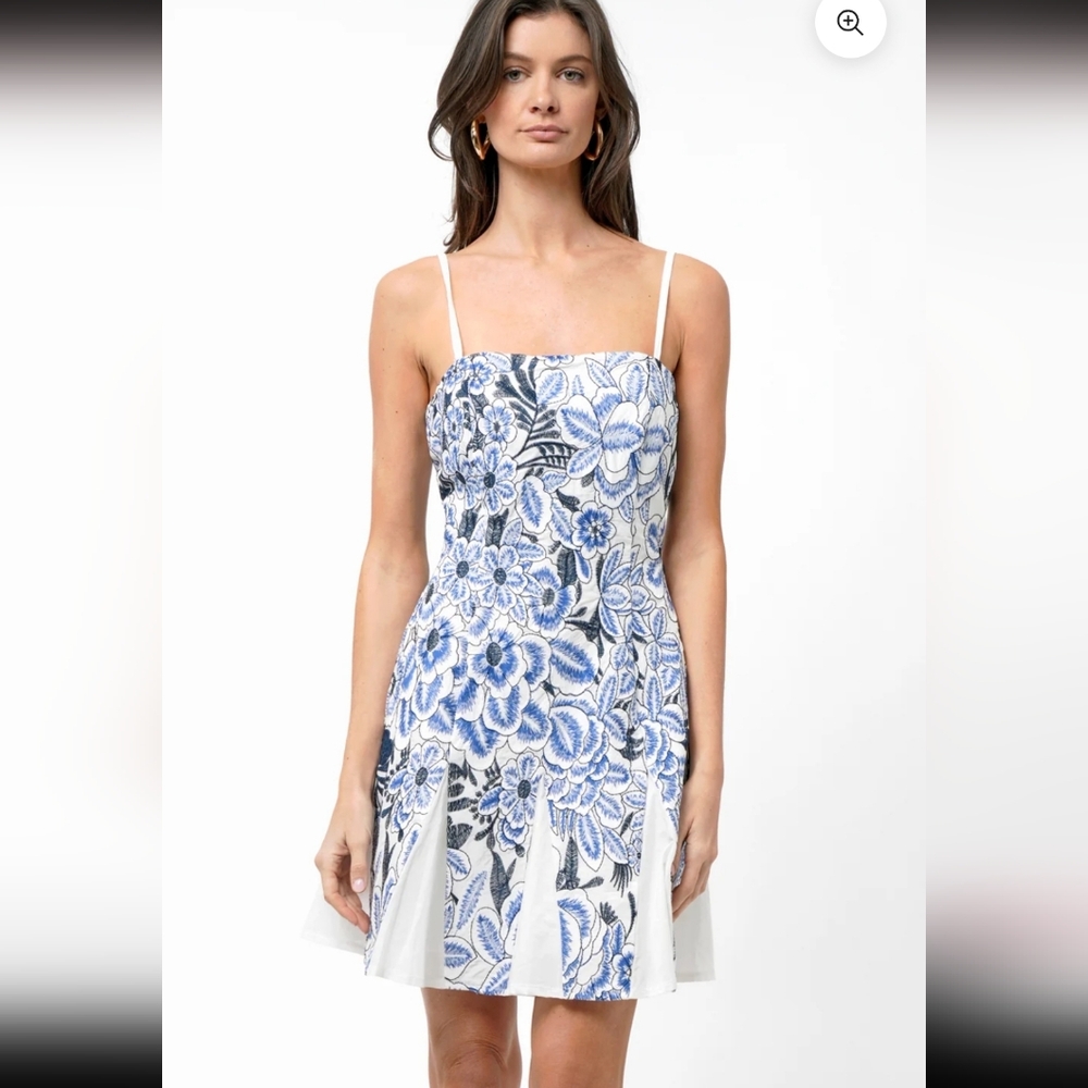 Adelyn RaeBruan Fit and Flare Embroidered Mini Dress 2️⃣
